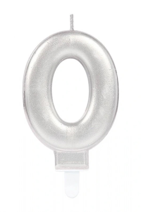 0 Rakamı Mum Gümüş Renk