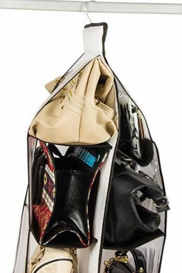 10 Bölmeli Dolap İçi Şeffaf Çanta Organizeri