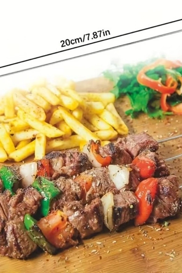 10lu Paslanmaz Çelik Şiş Seti (20 cm) - Airfryer & Mangal