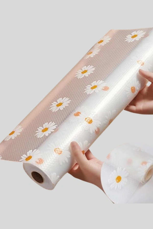 10 Metre Papatya Desenli Kolay Temizlenebilir Çekmece Matı