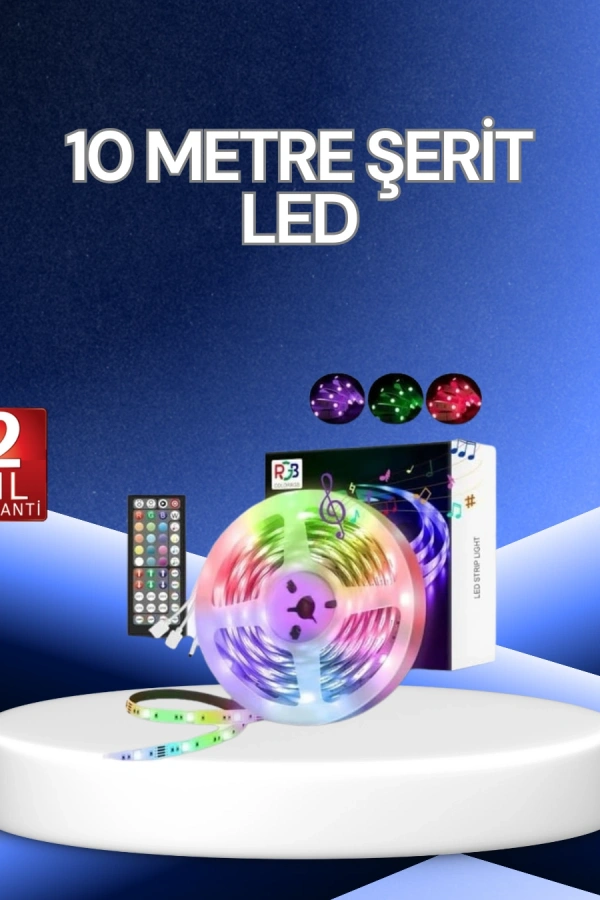10 Metre Smart Şerit Led Bluetooth Telefon Kontrollü USB Enerjili