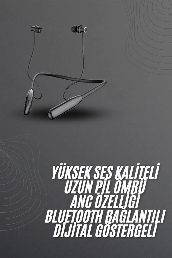 100 Saat Bluetooth Kulaklık Dijital Göstergeli ANC Özelliği Kablolu