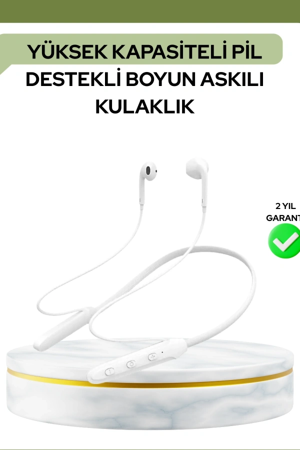100 Saat Pil Ömrü Boyun Askılı Bluetooth Kablosuz Kulaklık