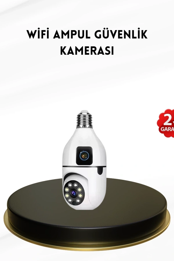 1080P WiFi Ampul Kamera Uzaktan Erişimli Hareket Sensörlü Gece Görüşlü