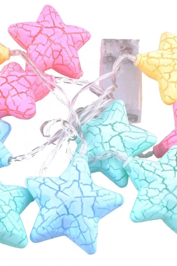 10lu Renkli Yıldız Şeklinde Dolama Led 1,5 Metre