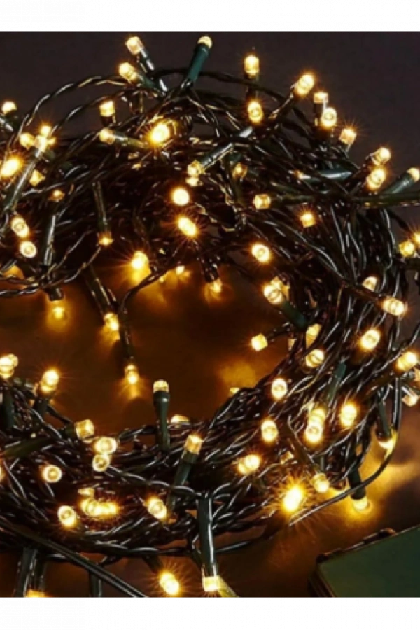 10m 100 Led Boncuk Lamba Gün Işığı Siyah Kablo
