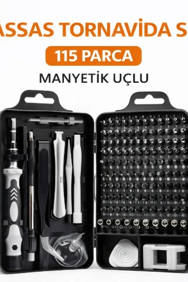 115 Parça Manyetik Uçlu Hassas Tornavida Seti