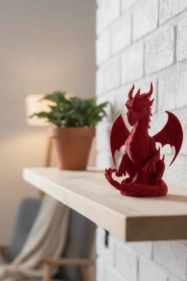 12 cm Kırmızı Ejderha Figürü Koleksiyonluk Dekoratif Biblo