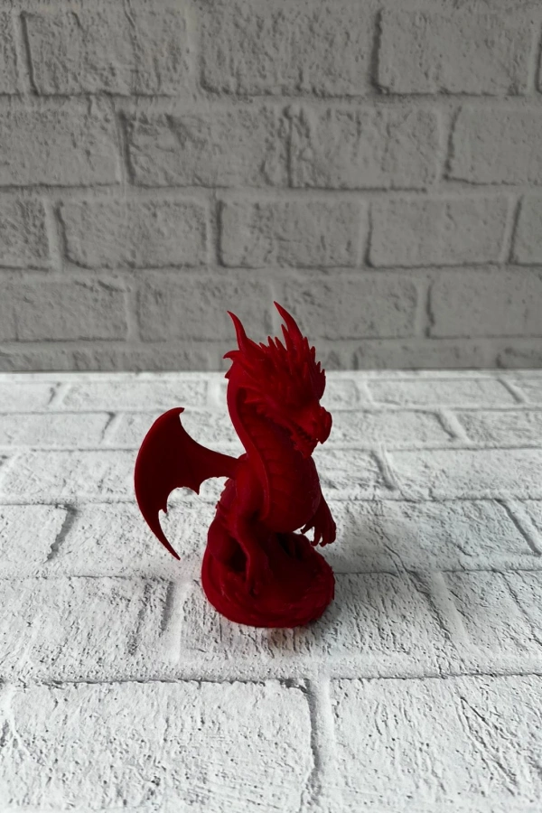 12 cm Kırmızı Ejderha Figürü Koleksiyonluk Dekoratif Biblo