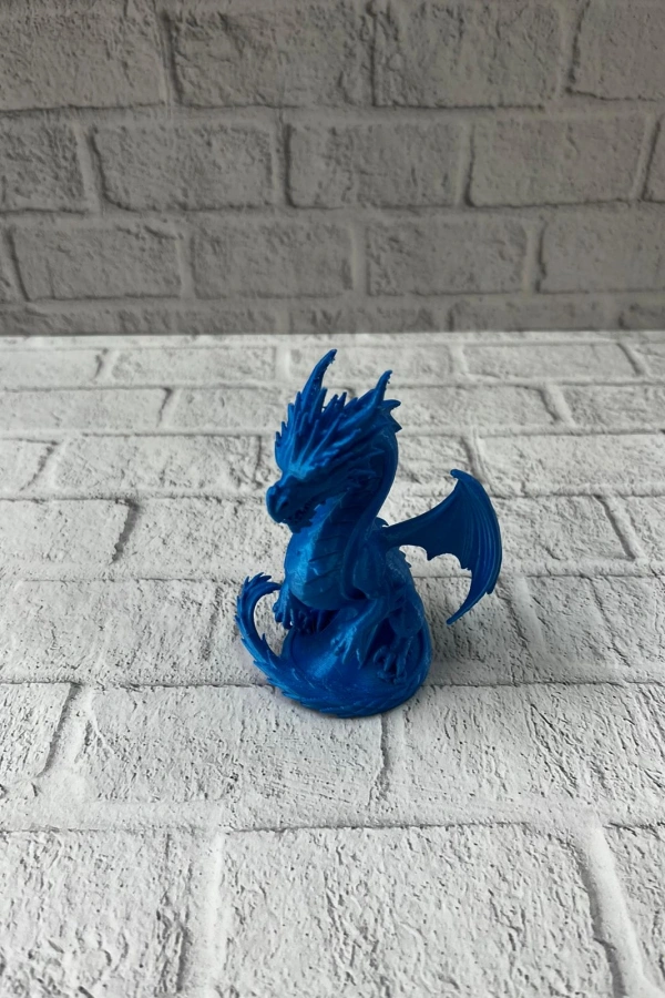 12 cm Mavi Ejderha Figürü Koleksiyonluk Dekoratif Biblo
