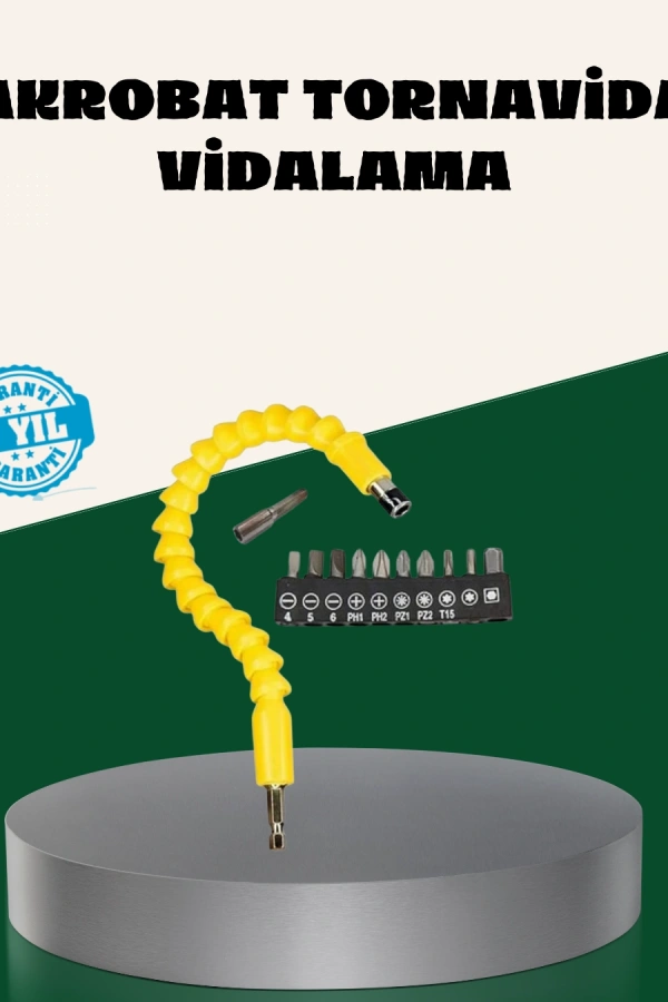 12 Parça Akrobat Bits Seti Çok Amaçlı Vidalama Dayanıklı Çelik