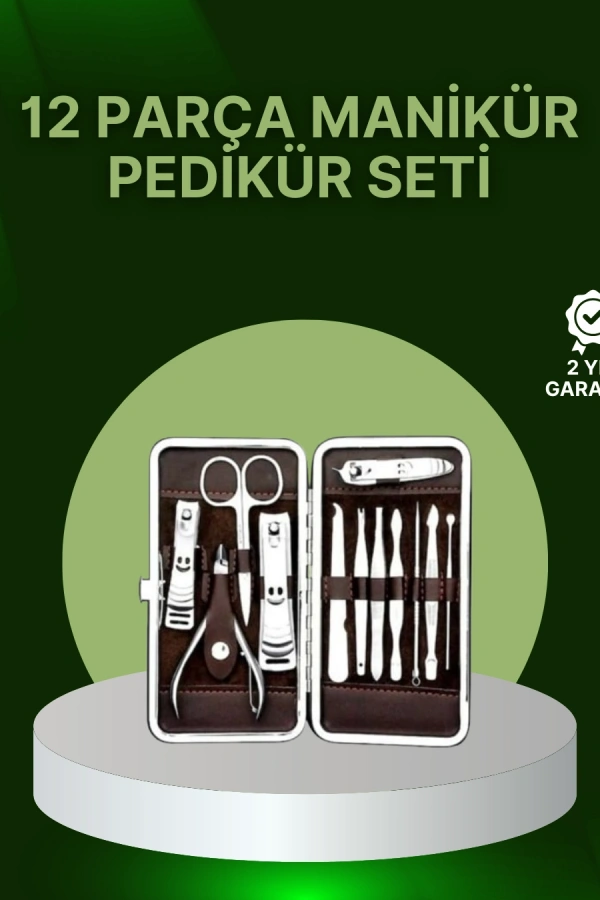 12 Parçalık Özel Deri Çantalı Kişisel Bakım Seti