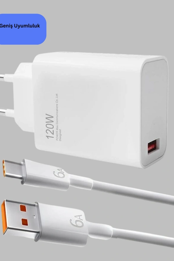 120 Watt Hızlı Şarj Adaptörü Samsung S20 S21 S22 S23 Uyumlu