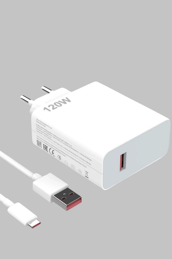 120W Hızlı Şarj Başlığı Ultra Güçlü Type-C Adaptör Kablo Dahil