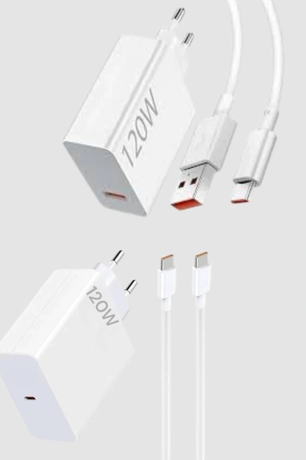 120W Süper Hızlı Şarj Adaptörü – Type-C Kablo Dahil, Yüksek Voltaj Korumalı