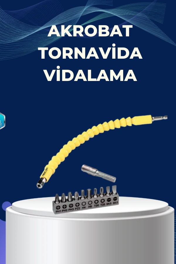 12’li Akrobat Bits Vidalama Seti Esnek Uç Çok Yönlü Kullanım
