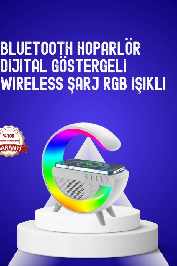 13 Renk Seçenekli Kablosuz Şarj Cihazlı LED Lamba