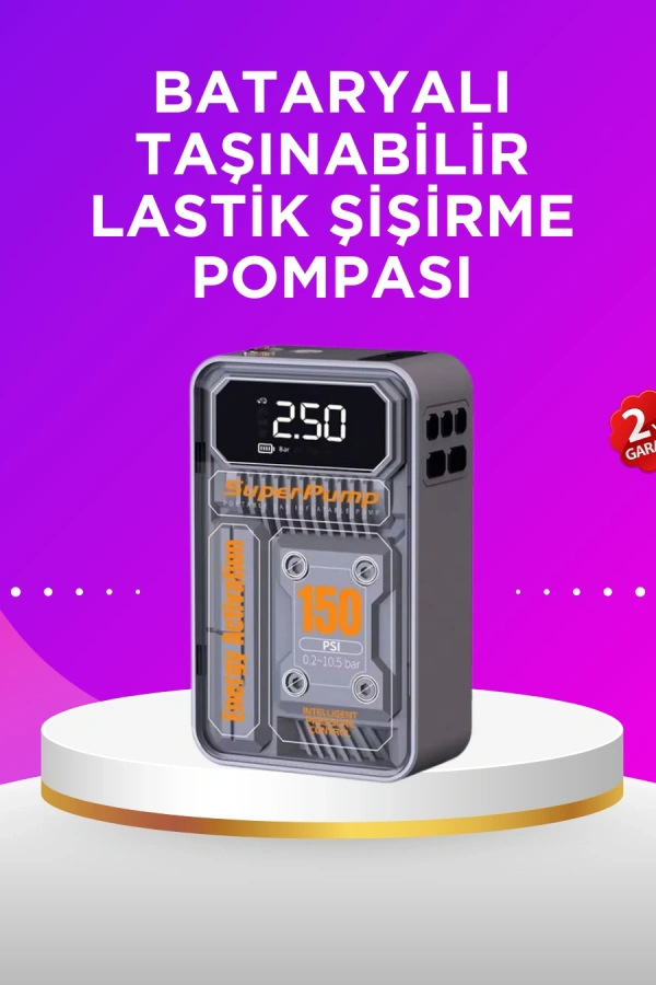 150 PSI Kablosuz Dijital Ekranlı Taşınabilir Araç Lastik Pompası