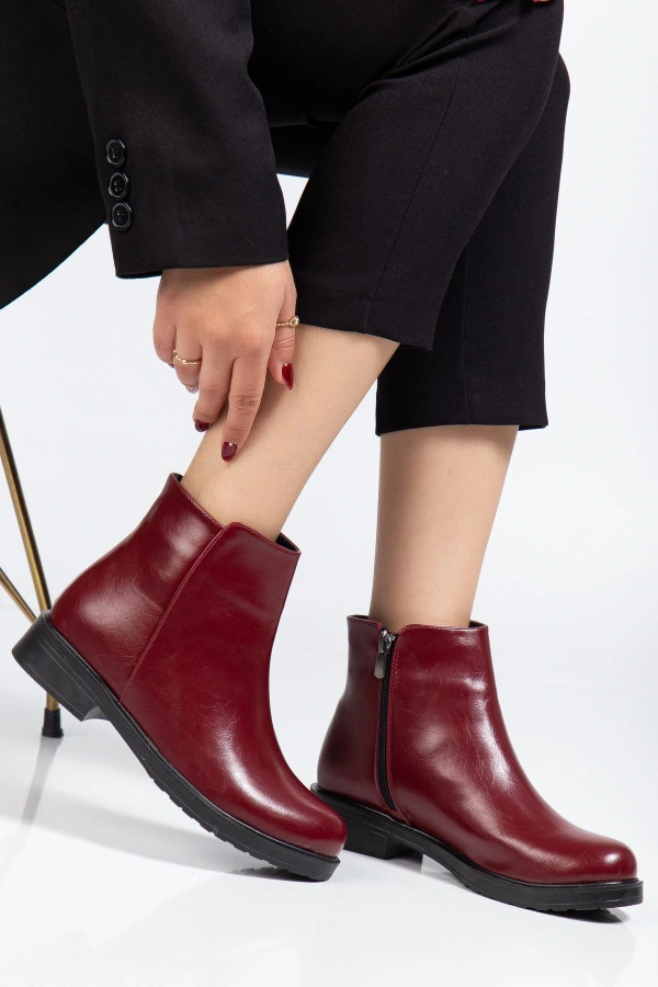 165-204 Bordo Yanki Günlük Kadın Bot