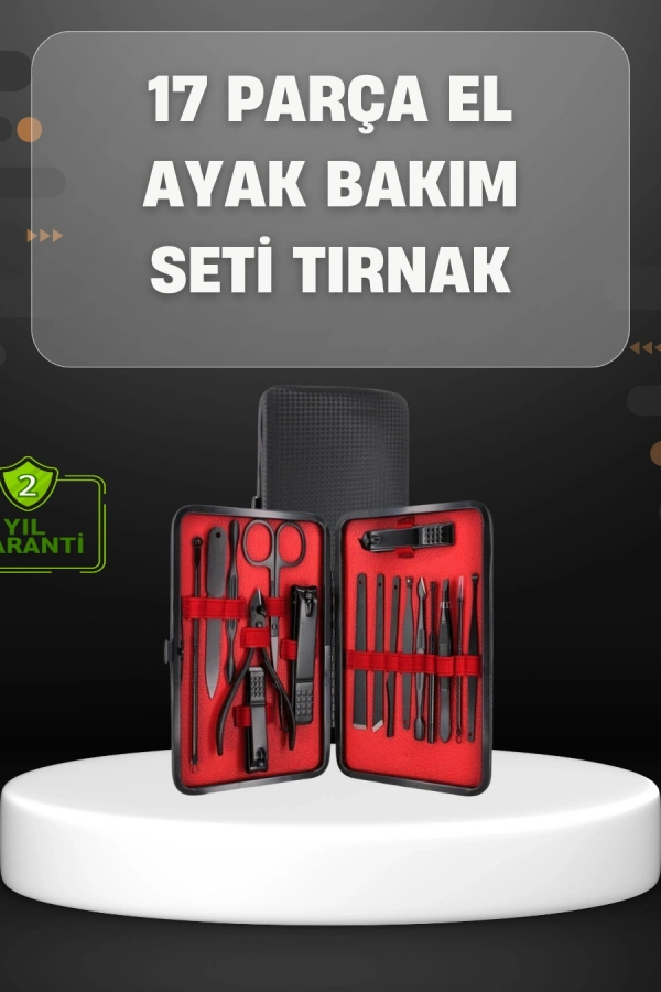 17 Parçalık Profesyonel Manikür Seti – Paslanmaz Çelik