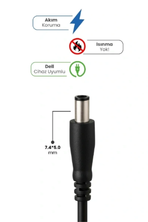 19.5V 4.62A 7.4 * 5.0mm 90W DELL İçin Laptop Adaptör
