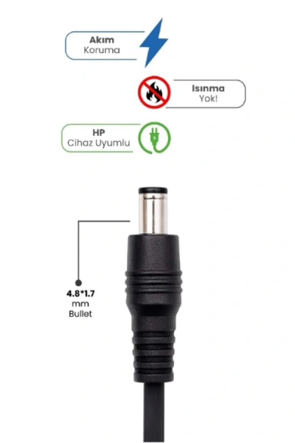 19V 4.74A 4.8 * 1.7mm Bullet 90W HP İçin Laptop Adaptör