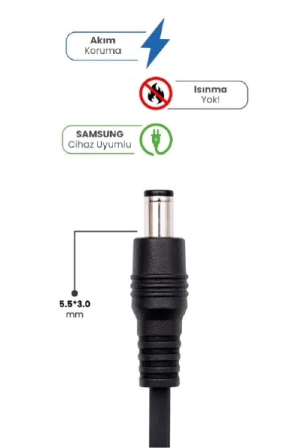 19V 4.74A 5.5 * 3.0mm 90W SAMSUNG İçin Laptop Adaptör