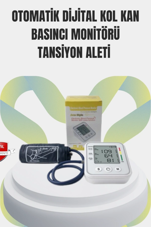 2 Kullanıcı Hafızalı USB Uyumlu Tansiyon Ölçer