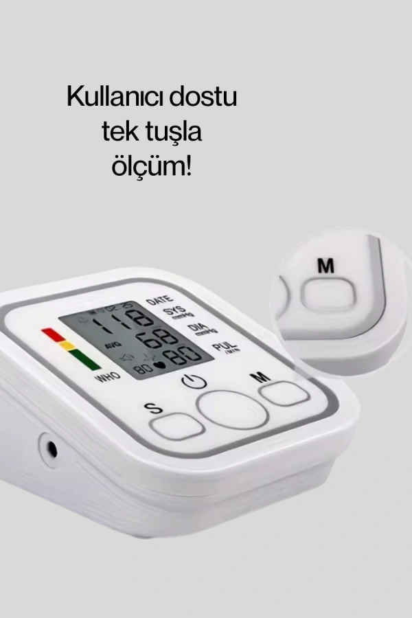 2 Kullanıcı Hafızalı USB Uyumlu Tansiyon Ölçer