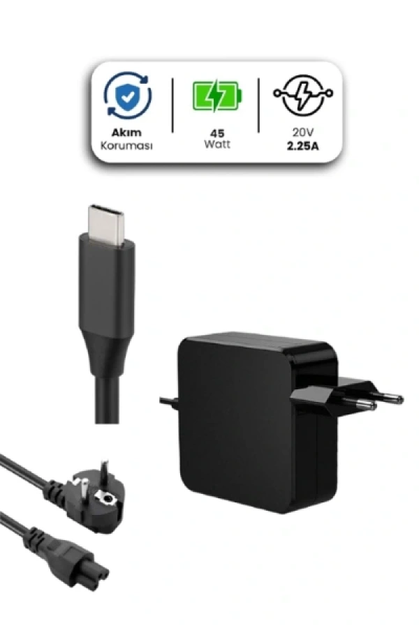 20V 2.25A TYPE-C 45W LENOVO İçin Laptop Adaptör