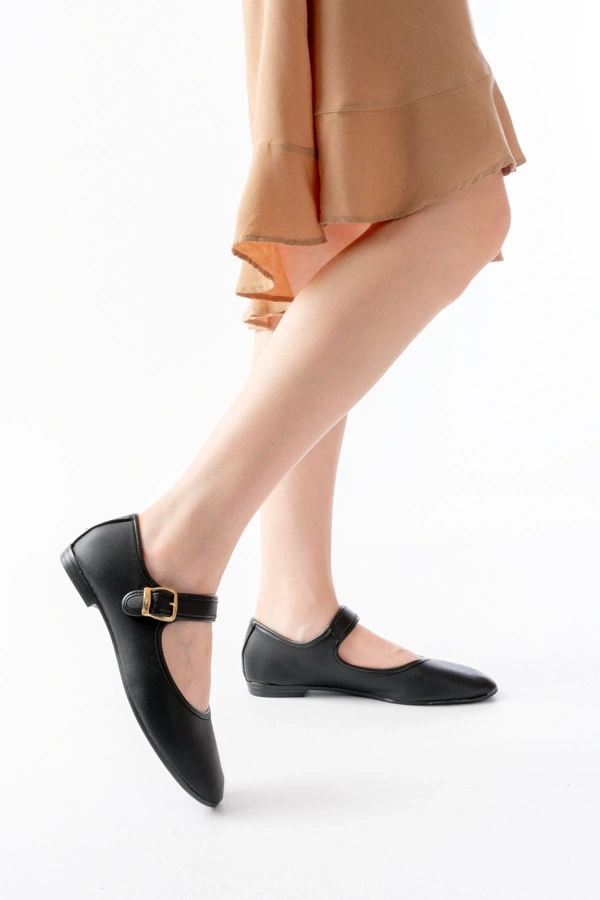 2606 Siyah Baretli Günlük Bayan Ayakkabı