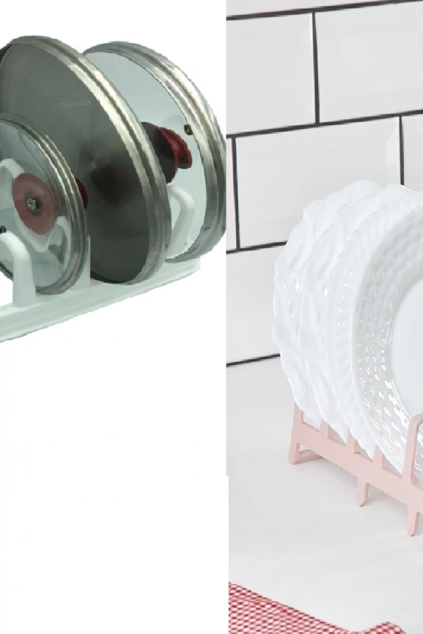 2li Set Tencere Kapağı Organizeri Ve Pratik Tabaklık