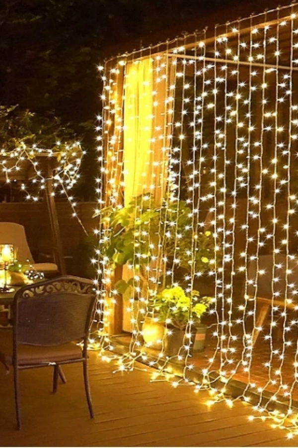 2x2 Metre Perde Led Sarı Işık