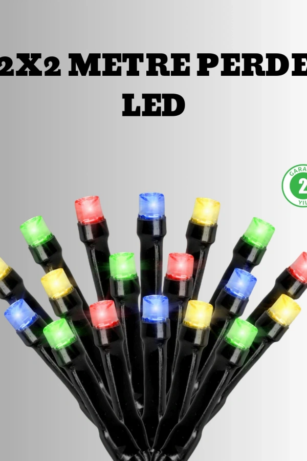 2x2 Metre Pil ile Çalışan Perde LED Işık – 8 Modlu Dekoratif