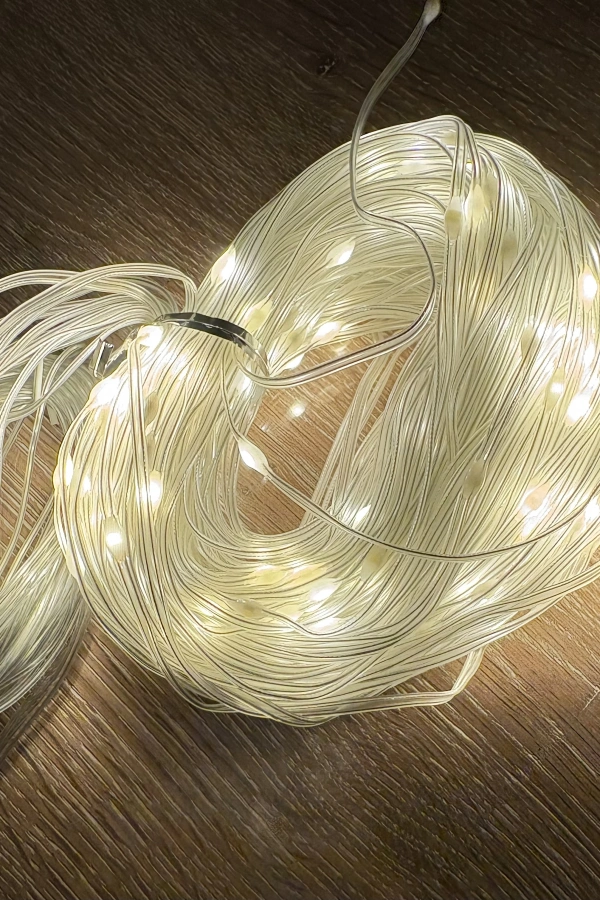 2x2 Perde 192 LED Sarı Işık - 8 Fonksiyonlu