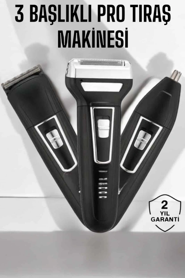 3 Başlıklı Profesyonel Tıraş Makinesi