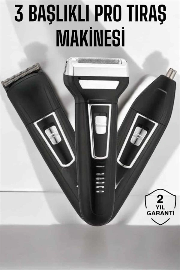 3 Başlıklı Profesyonel Tıraş Makinesi
