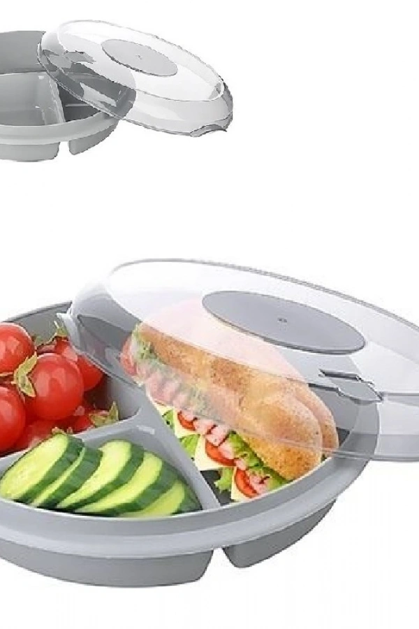 3 Bölmeli Kapaklı Pratik Kahvaltılık