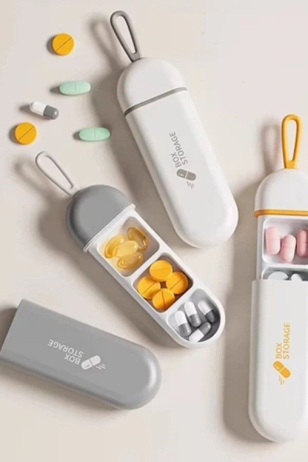 3 Bölmeli Seyahat Tipi İlaç Saklama Kutusu