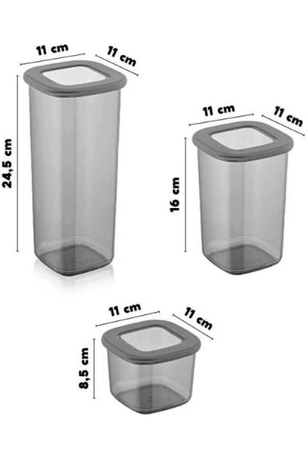 3 Boy Erzak Saklama Kabı