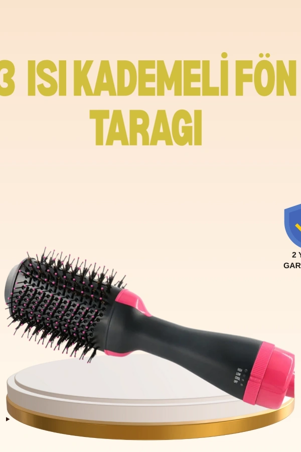 3 Isı Kademeli 1200W Saç Şekillendirme Fırçası.