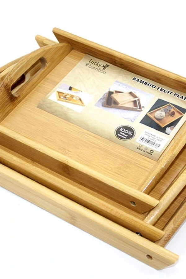 3lü Bambu Tepsi Model 2