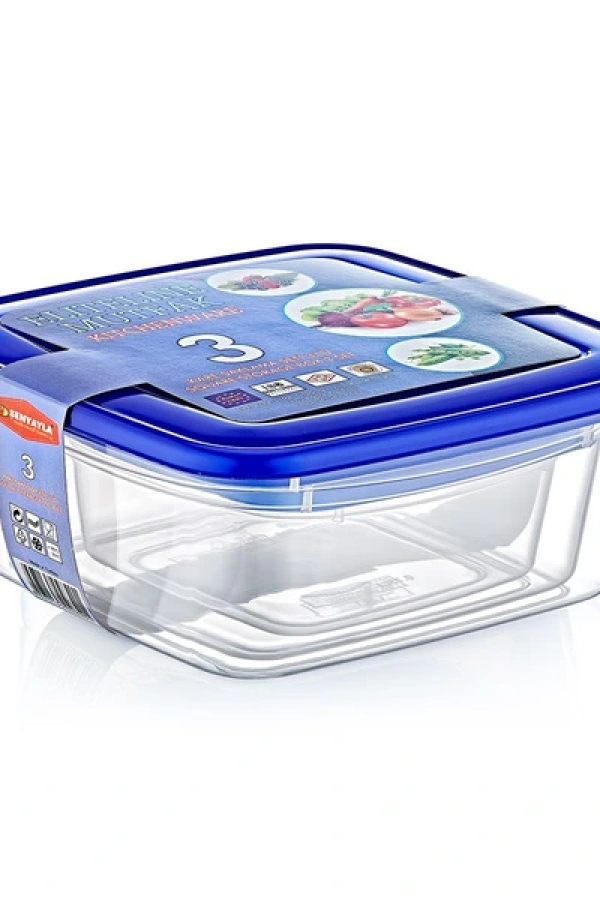 3lü Kare Saklama Kabı Seti