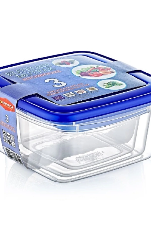 3lü Kare Saklama Kabı Seti