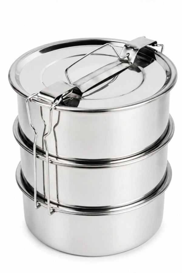 3lü Metal Sefer Tası - Paslanmaz Çelik - 16 cm