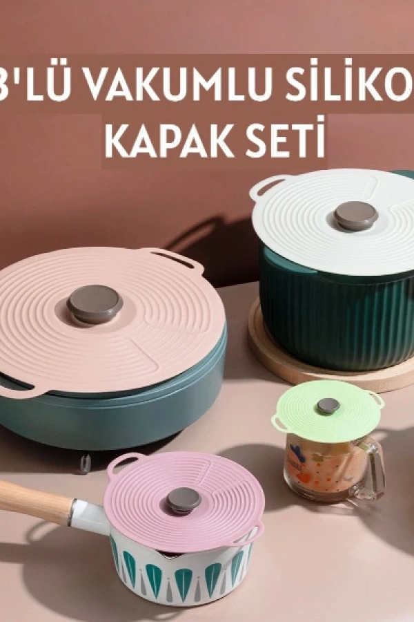 3lü Vakumlu Silikon Kapak Seti