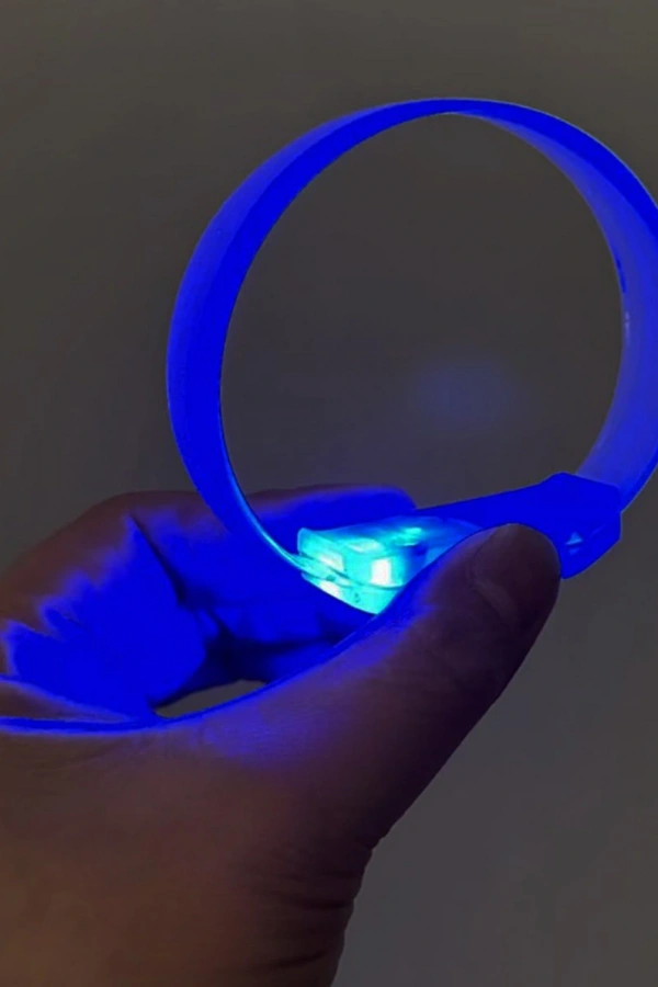 3 Modlu Pilli LED Işıklı Esnek Parti Bilekliği Mavi