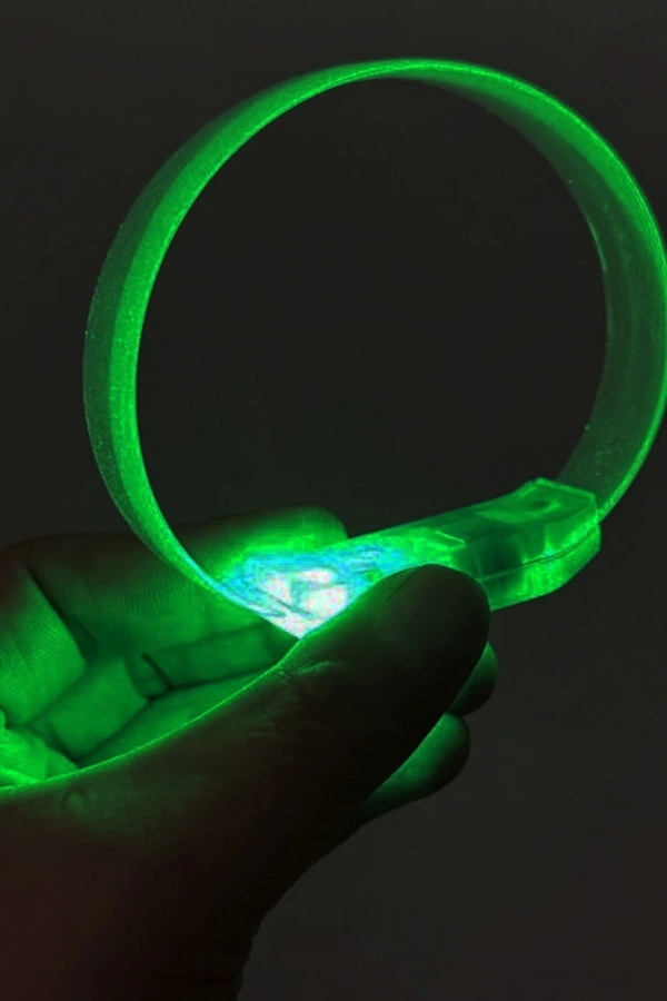 3 Modlu Pilli LED Işıklı Esnek Parti Bilekliği Yeşil