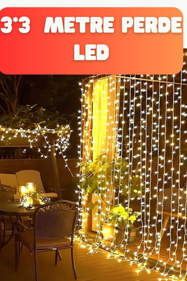 300 LED Perde Işık – Sıcak Beyaz Dekoratif Aydınlatma