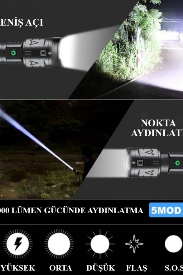 3000 Lümen Güçlü El Feneri Wt-604